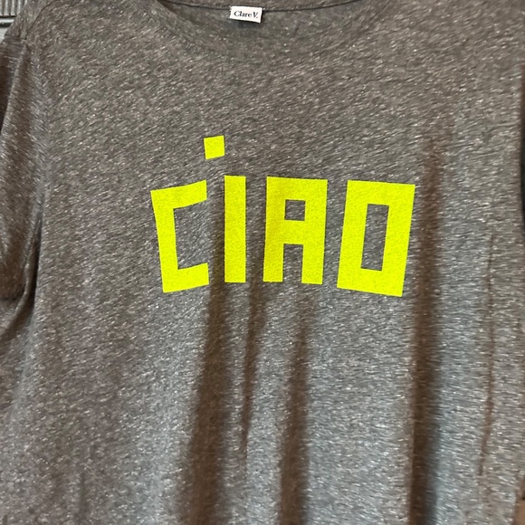 Clare V CIAO Black Tee Shirt Size L - Picture 5 of 8